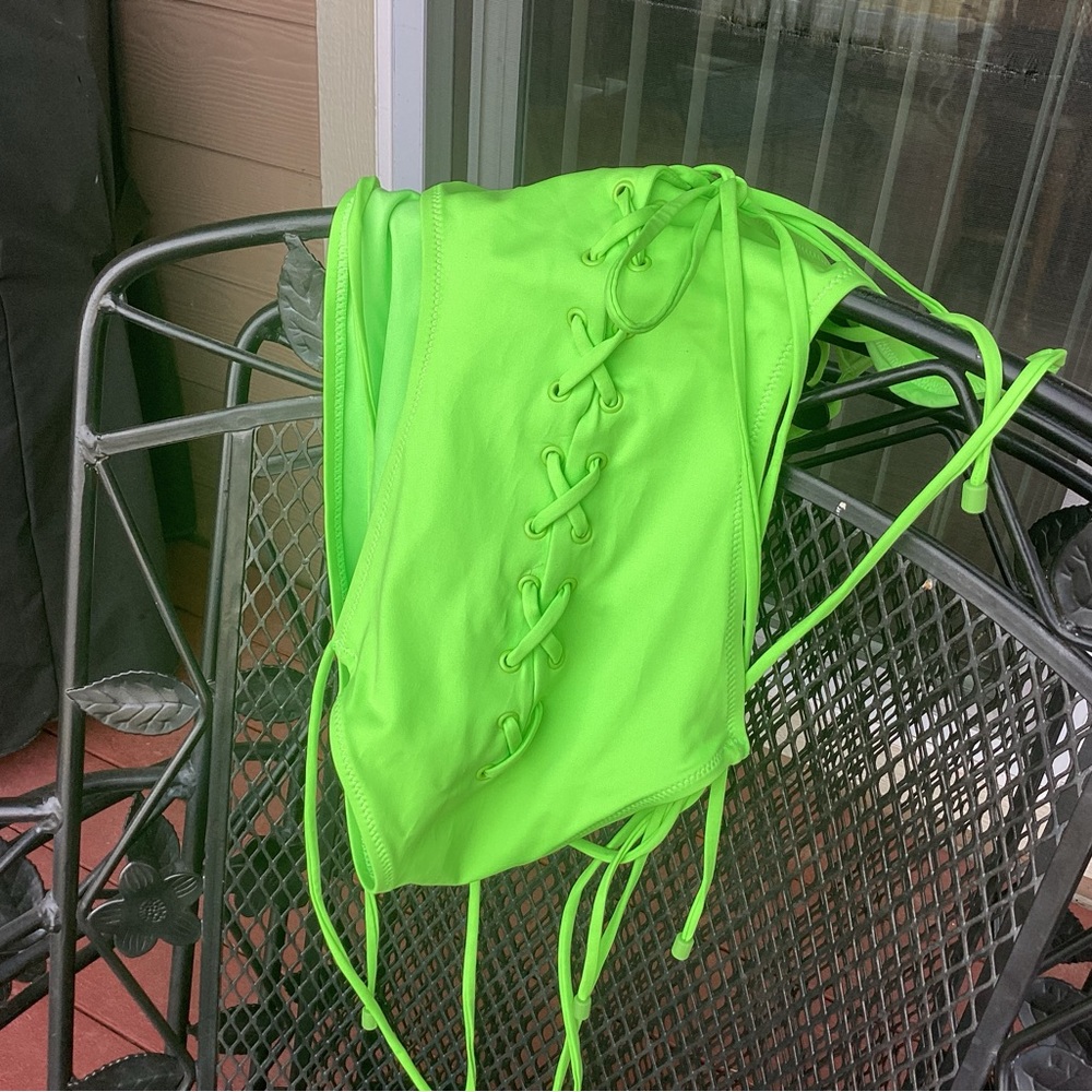 Skims Neon Green Tankini Size M